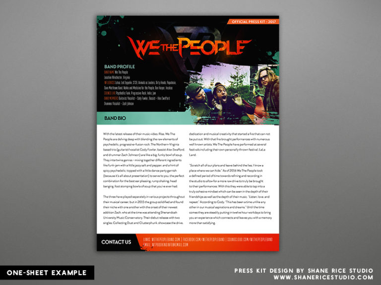 Guide To Creating A Band Press Kit Shane Rice Studio Blog